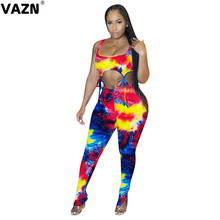 VAZN 2020 новый специальный открытый сексуальный клубный Стиль Спагетти ремень бандажный топ длинные штаны Тонкий женский комплект из 2 предметов 2024 - купить недорого