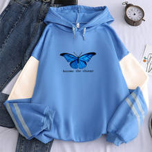 2021 borboleta retalhos hoodies moletom das mulheres dos homens de mangas compridas unisex com capuz sportwears dropshipping inverno com capuz 300 2024 - compre barato