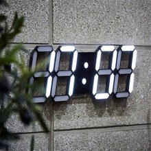 Relógio de parede led com alarme 3d, relógio digital de mesa com design moderno para decoração de casa e sala de estar 2024 - compre barato