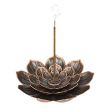 Alloy Incense Holder Lotus Stick Flower Statue Censer Plate Alloy For Stick Handmade Censer Home Teahouse Office Decoration 2024 - buy cheap
