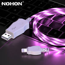 LED Flow Lighting USB Cable Charger Data For iPhone 11 Pro X XS Max 6 6S 7 8 Plus 5 iPad Mobile Phone Cord Fast Charging Glow 1M 2024 - buy cheap