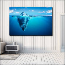 Impresión de gran tamaño, pintura al óleo de Icebergs en el mar, arte de pared, lienzo, imágenes impresas para sala de estar y dormitorio, sin marcos 2024 - compra barato