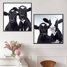 Animal Painting Cattle Canvas wall art Black and white Home Decoration posters and prints pictures for living room Cows 2024 - buy cheap