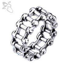 ZS Motorcycle Biker Chain Ring Jewelry Punk Silver Color Bicycle Chain Ring Motor Biker Ring Men Gothic Hip Hop Jewelry 2024 - buy cheap