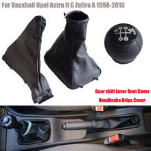 Black Leather 5 Speed Manual Car Gear Stick Shift Knob With Gaiter Boot Cover for Vauxhall Opel Astra II G Zafira A 1998-2010 2024 - buy cheap