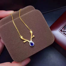 Elegant Engagement Gift Top Quality Sapphire Pendant 925 Sterling Silver Fine Jewelry Sapphire Necklace 2024 - buy cheap