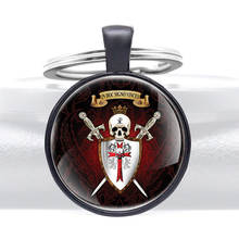 Steampunk Knight Templar Glass Dome key Chains Skeleton Skull Cross Men Women Key Ring  Jewelry Gifts 2024 - buy cheap