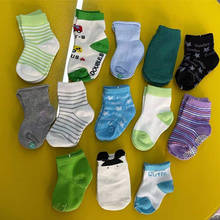 10 pares/lote cor aleatória bebê meninos meninas meias recém-nascidos meias de algodão 0-6months 2024 - compre barato