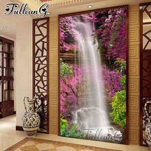 FULLCANG Spring landscape waterfall swan large 5d diamond painting diy full square round drill mosaic embroidery sale FC2455 2024 - buy cheap