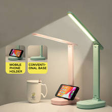 Luminária led de mesa com controle de toque, lâmpada noturna dobrável rosa com proteção usb para os olhos para sala de estar 2024 - compre barato