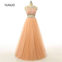 Yunuo-vestido longo de baile laranja com duas peças, lembrança especial, renda com contas, vestidos formais, feito sob encomenda, 2021 2024 - compre barato