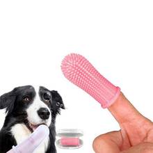 Escova de dentes de silicone macio para animais de estimação, escova de dedo pelúcia, cão, mal hálito, tártaro, ferramenta de cuidados com os dentes de cães, gatos, acessórios de limpeza 2024 - compre barato