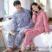 Pijamas de flanela de inverno terno engrossar pijamas macios conjunto casal pijamas família amante noite terno masculino & feminino casual homewear 2024 - compre barato