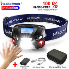 Powerful Body Motion Sensor Headlamp LED Headlight USB Rechargeable Head Flashlight Camping Fishing Hiking Head Light 2024 - buy cheap