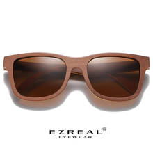 EZREAL Brown Skateboard Wood Sunglasses Polarized Mirror Lens Men Women Bamboo Sun Glasses Dropshipping S832 2024 - buy cheap