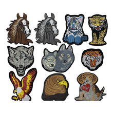 New Animal Iron on Patches for Clothing Tiger Lion Wolf Horse Dog Embroidery Applique Badges for Clothes T Shirt Jeans Shoes 2024 - buy cheap