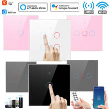 Tuya WiFi Smart Life Glass Panel EU Standard Touch Switch Zero/Single Fire Line Voice Control Light Wireless Wall Switch 2024 - buy cheap