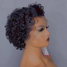 Pixie Cut Wig 360 Lace Frontal Human Hair Wigs Short Curly Pre Plucked Bleached Knots Wigs T Part Wig Lace Front Human Hair Wigs 2024 - buy cheap