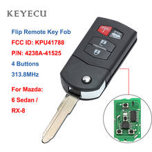 Keyecu Flip Remote Car Key Fob 4 Buttons 313.8MHz for Mazda 6 Sedan RX-8 2005 2006 2007 2008 FCC: KPU41788, P/N: 4238A-41525 2024 - buy cheap