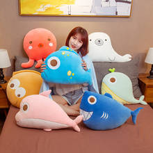 Cartoon Cute Plush Whale Shark Octopus Pillow With Blanket Stuffed Animals Plush  Dolls Sleep Cushion Sofa Home Decor Girl Gifts 2024 - buy cheap