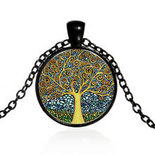 BOEYCJR-Colgante de árbol con diseño de pintura al óleo para mujer, cadena de joyería, Colgante de Piedra energética Vintage 2024 - compra barato