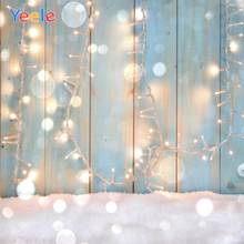 Рождество Зима Снег дерево доска светильник боке фон детский портрет Виниловый фон для фотосъемки для фотостудии 2024 - купить недорого