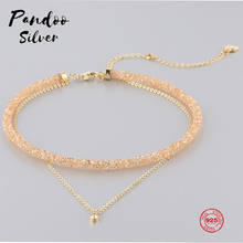 Fashion Charm Pure 925 Silver Original 1:1 Copy, Simple Design Short Clavicle Chain Wild Necklace Female Luxury Jewelry Gifts 2024 - buy cheap