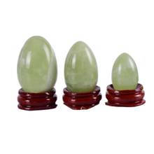 Yoni-conjunto de ovos massageadores para massagem em jade, ovos naturais de cristal e base de madeira 2024 - compre barato