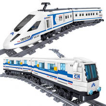 City Railway Transportation Luxury High-speed Train Model With Track Building Blocks Technical Train Vehicle Bricks Children Toy 2024 - buy cheap