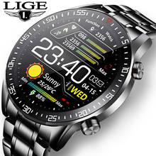 LIGE новые мужские умные часы с пульсометром, кровяным давлением, водонепроницаемые спортивные часы, фитнес-трекер для ios android, умные часы для мужчин + коробка 2024 - купить недорого