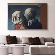 Rene Magritte The Lover Canvas Paintings On the Wall Art Posters And Prints Surrealism Canvas ART Pictures Home Wall Decoration 2024 - buy cheap