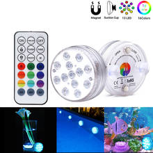 Luces LED sumergibles con ventosa magnética, iluminación subacuática con control remoto RF, 13 Led, IP68, decoración para piscina 2024 - compra barato