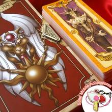 Cardcaptor sakura card-capa de cartas para cosplay, livro de tarô com cartões clow, conjunto de livro mágico na caixa, adereço e corrente de presente 2024 - compre barato