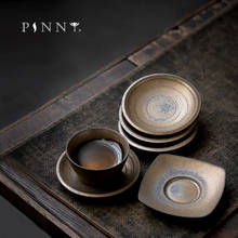PINNY-platillos de cerámica Retro Para taza de té, accesorios de estilo japonés de Kung Fu, resistente al calor pigmentado 2024 - compra barato