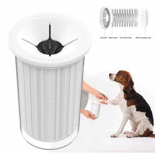 Taza limpiador de patas de perro portátil lavador para perros de silicona suave taza 360 ° pie taza limpia cepillo de perro mascota pies limpieza herramienta de lavado suministros limpiar patas perro 2024 - compra barato