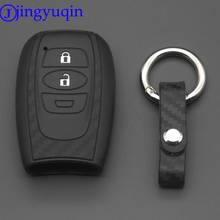 jingyuqin 2 Buttons Remote Carbon Silicone Car Key Case Cover for Subaru Legacy Impreza Forester XV Trezia BRZ WRX Levorg Ou 2024 - buy cheap