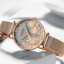 Curren Fashion Watch Women Stainless Steel Mesh Band Charming with Flower Wrist Casual Quartz Wristwatches 2024 - buy cheap