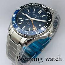 BLIGER 41mm Men's Top Casual Business Watch Sapphire Crystal Ceramic Bezel Blue Dial Luminous GMT Automatic Watch Luxury Gift 2024 - buy cheap