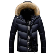 Casacos grossos e quentes para homens, parcas com capuz, jaqueta de inverno masculina lmx2, roupas casuais da moda my10175kg 2024 - compre barato