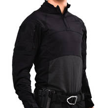 Camiseta militar camuflada para trilhas masculina, camiseta esportiva respirável de manga comprida para caça e escalada. 2024 - compre barato