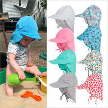 Gorro de sol con solapa para bebé, gorra de playa con protección UV para niño y niña, novedad de verano 2024 - compra barato