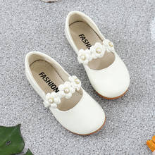 Big Children White Princess Leather Shoes For Little Girls Slip On Flower Pearls Beading Wedding Party Single Shoes New 2020 2024 - buy cheap