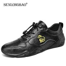 Sapatos casuais masculinos de couro, tênis respiráveis feitos à mão, leves, mocassim plus size 38-48 2024 - compre barato