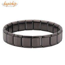 Hapiship New Top 13mm Width Men Stainless Steel Gray Color Bangle Bracelet Men Charm New Design Bracelet Male Sport G115 2024 - buy cheap