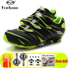 Мужские велосипедные туфли Tiebao, профессиональная обувь с самоблокировкой, для горных велосипедов, с педалями SPD 2024 - купить недорого
