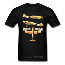 Camiseta de avión de control remoto para hombre, camisa masculina con cuello redondo, estampado de papá, ropa de casa, BF 109 2024 - compra barato