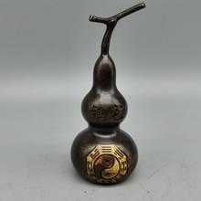 Estatua de bronce dorado chino de colección antigua, escultura de Metal de calabaza de Tai Chi Bagua 2024 - compra barato