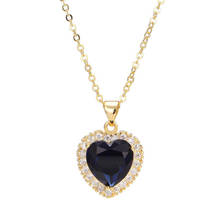 MENGYI romántico Simple incrustado azul en forma de corazón colgante collar de las mujeres del amor regalo de fiesta joyería 9 2 5 collar de clavícula 2024 - compra barato