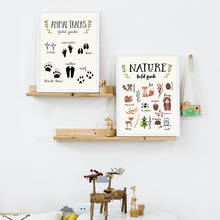 Nature Field Guide Poster Educational Prints Woodland Animals Tracks Charts Canvas Painting Neutral Kindergarten Kids Room Decor 2024 - buy cheap