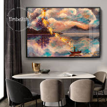 1 Pieces Abstract Caudros Wall Pictures For Living Room Witch With Cat In Boat HD Print Canvas Oil Painting Home Decor Posters 2024 - buy cheap